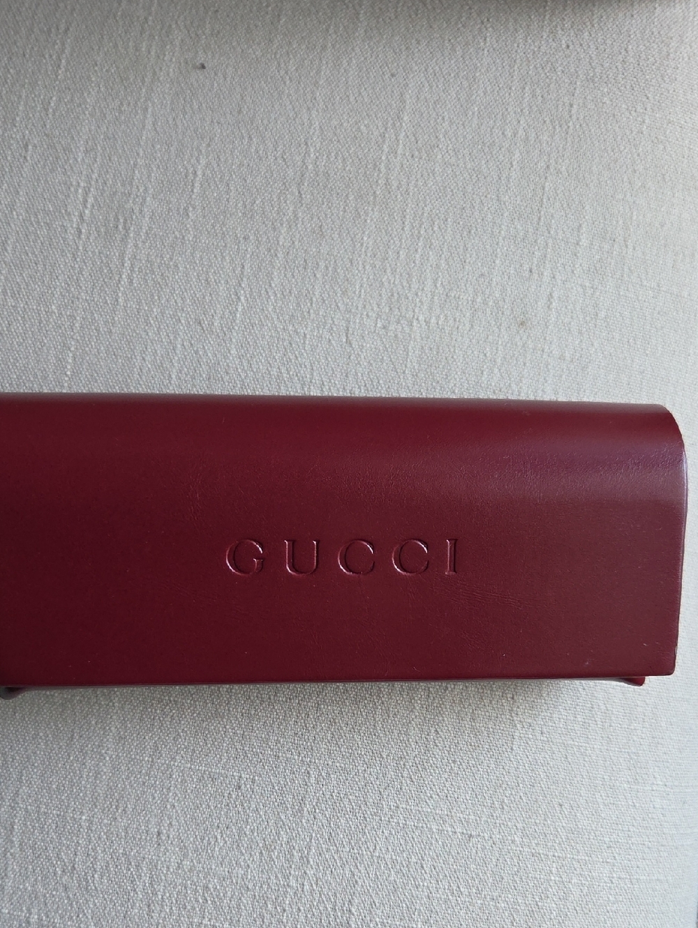 Gucci Maroon Leather Eyewear Case